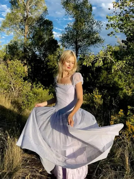 Puffy Tiered Prom Gown Pale Blue Women's Corset Maxi Birthday Dress — Fall Outfit 2026 New RS3082