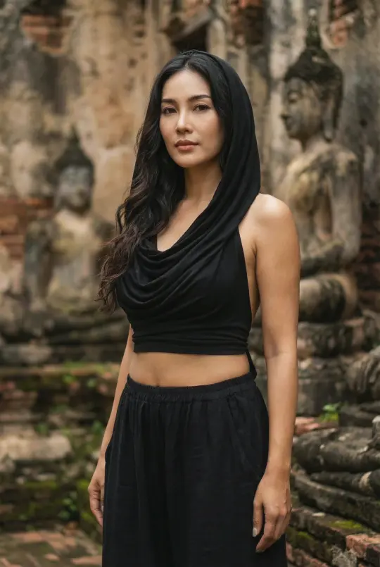 Backless Hood Top Murrala Black