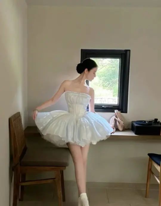 Clean Tulle Puffy Women's Homecoming Dress White Corset Short Prom Dress Birthday Dress RS2849