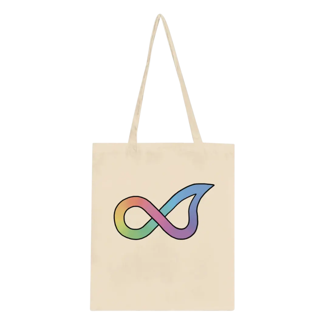 AuDHD tote bag: text and symbol