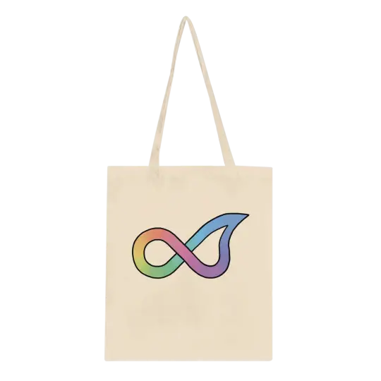 AuDHD tote bag: text and symbol