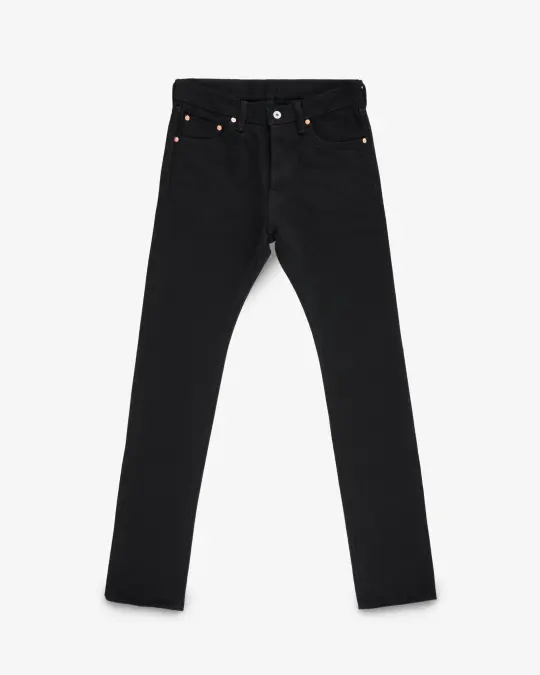 21oz Selvedge Denim Slim Cut Jeans - Superblack (Fades To Grey)
