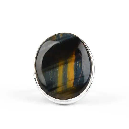 Large Hawk's Eye Gemstone Ring