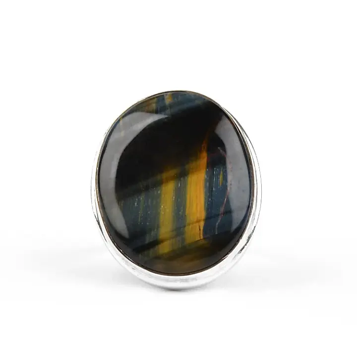 Large Hawk's Eye Gemstone Ring