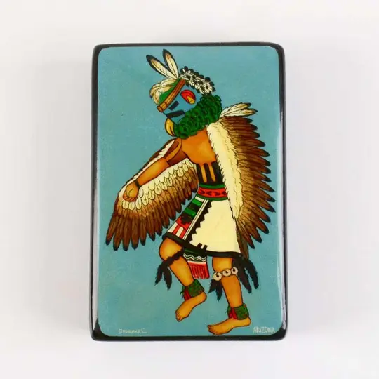 Eagle Kachina Hand Painted Lacquer Box