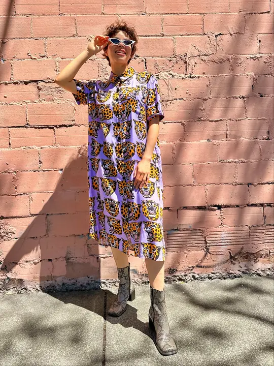 River Dress Cheetah Head