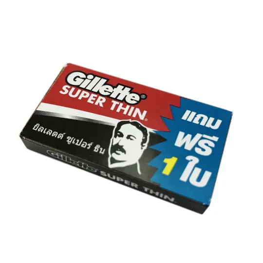 Gillette Super Thin DE Razor Blades Improved Stainless - 5+1 Blade Pack