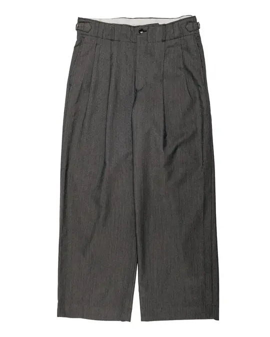 marka 2/60 Wool Gabardine Double Pleated Military Trouser Brown Gray