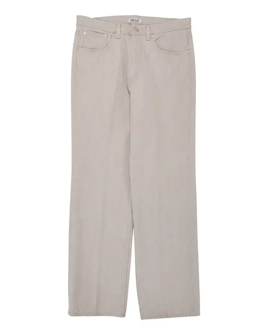 Auralee Faded Hard Twist Denim 5P Pants Light Gray