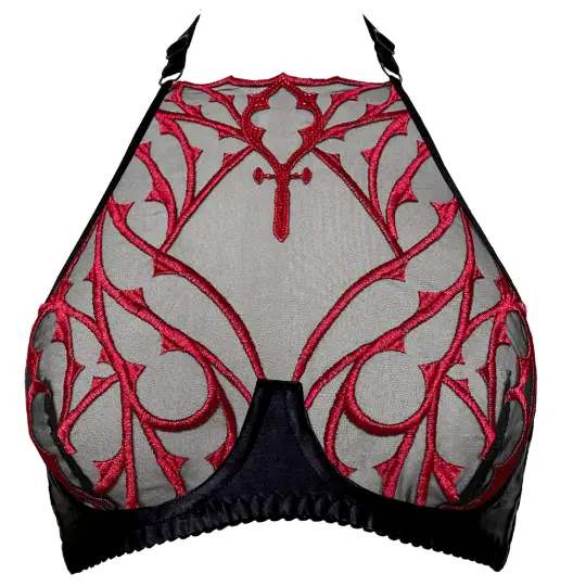 BURGUNDY DOGMA HALTER BRA