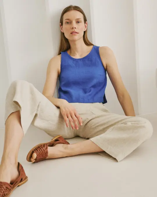 BAY cropped linen top