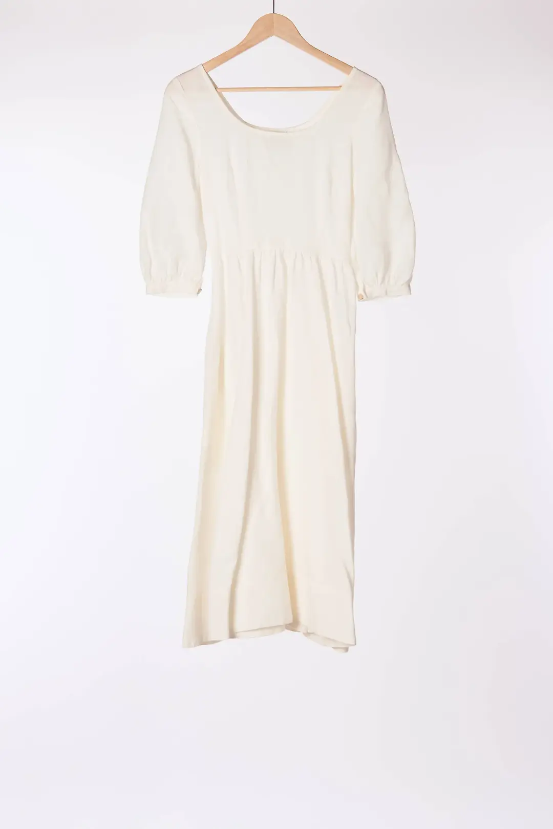 Carmen Dress, 3/4 Sleeve, White Magnolia