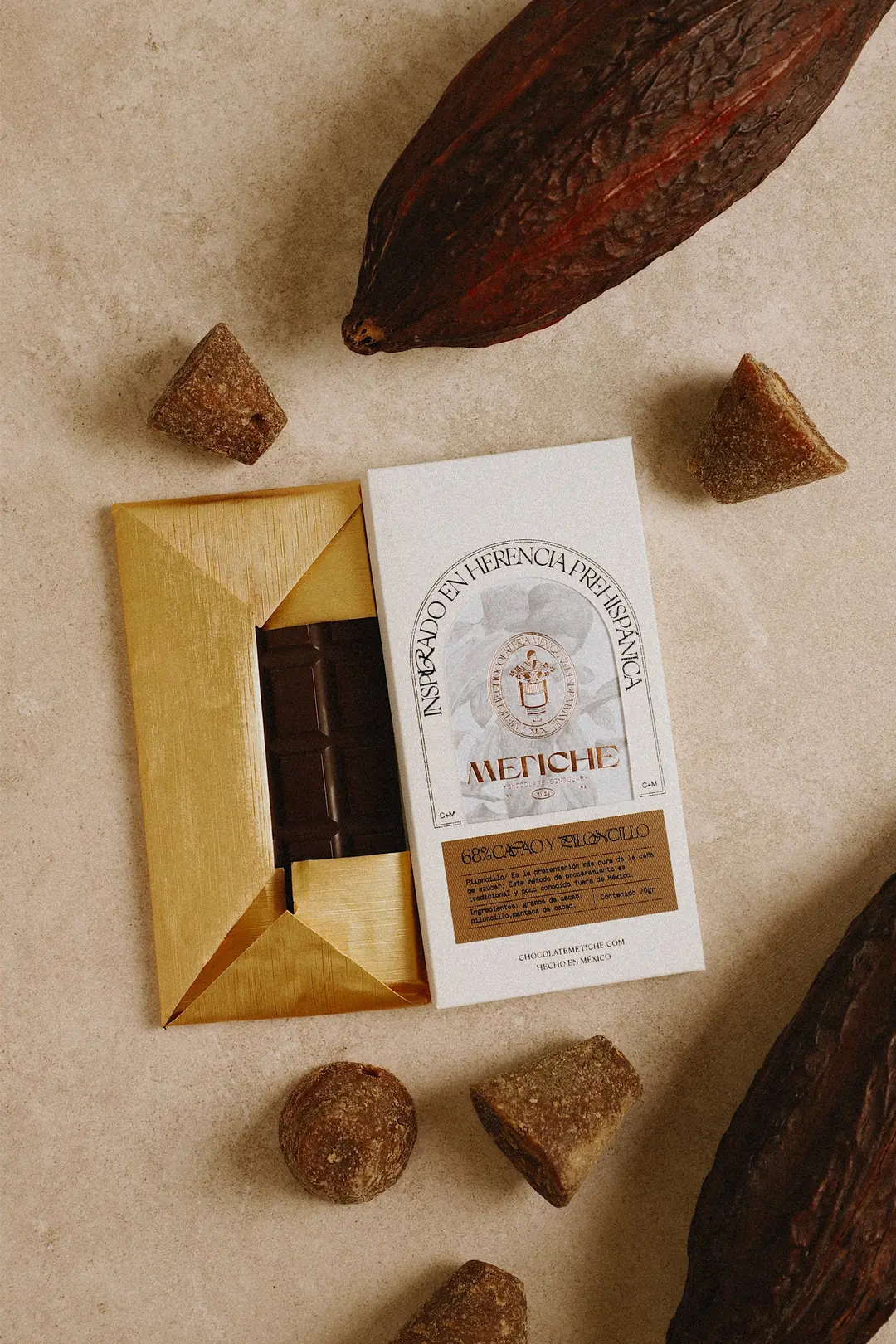 Dark Mexican Chocolate Bar, 68% Cacao with Piloncillo