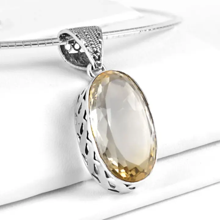 Citrine Sparkle Quartz Pendant