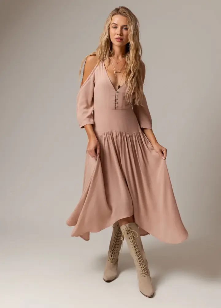 Lisette Dress in Desert Shell