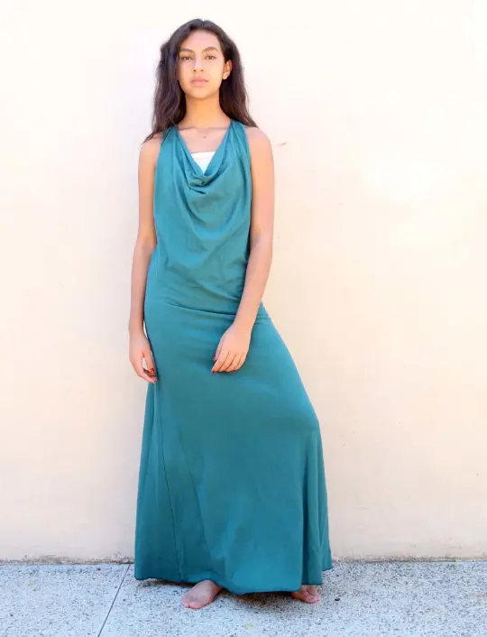 Float Neck Racerback Simplicity Long Dress