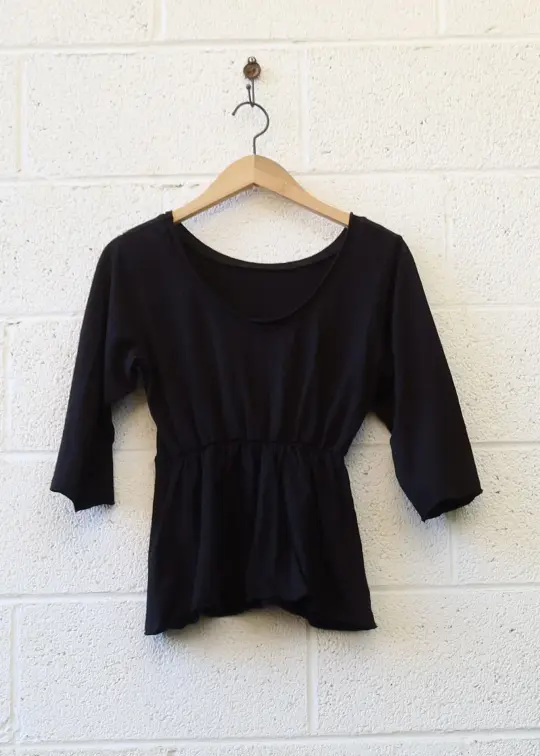 SALE -  Crescent Empire Cropped Shirt / M / Light Hemp / Midnight / (199)