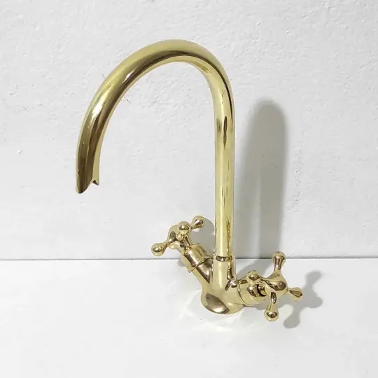 Brass Gooseneck Faucet Single Hole