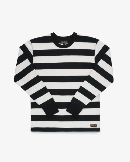11oz Cotton Knit Long-Sleeved Sweater - Black/White