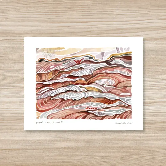 Rosalie Haizlett Illustration - Pink Sandstone Watercolor Art Print