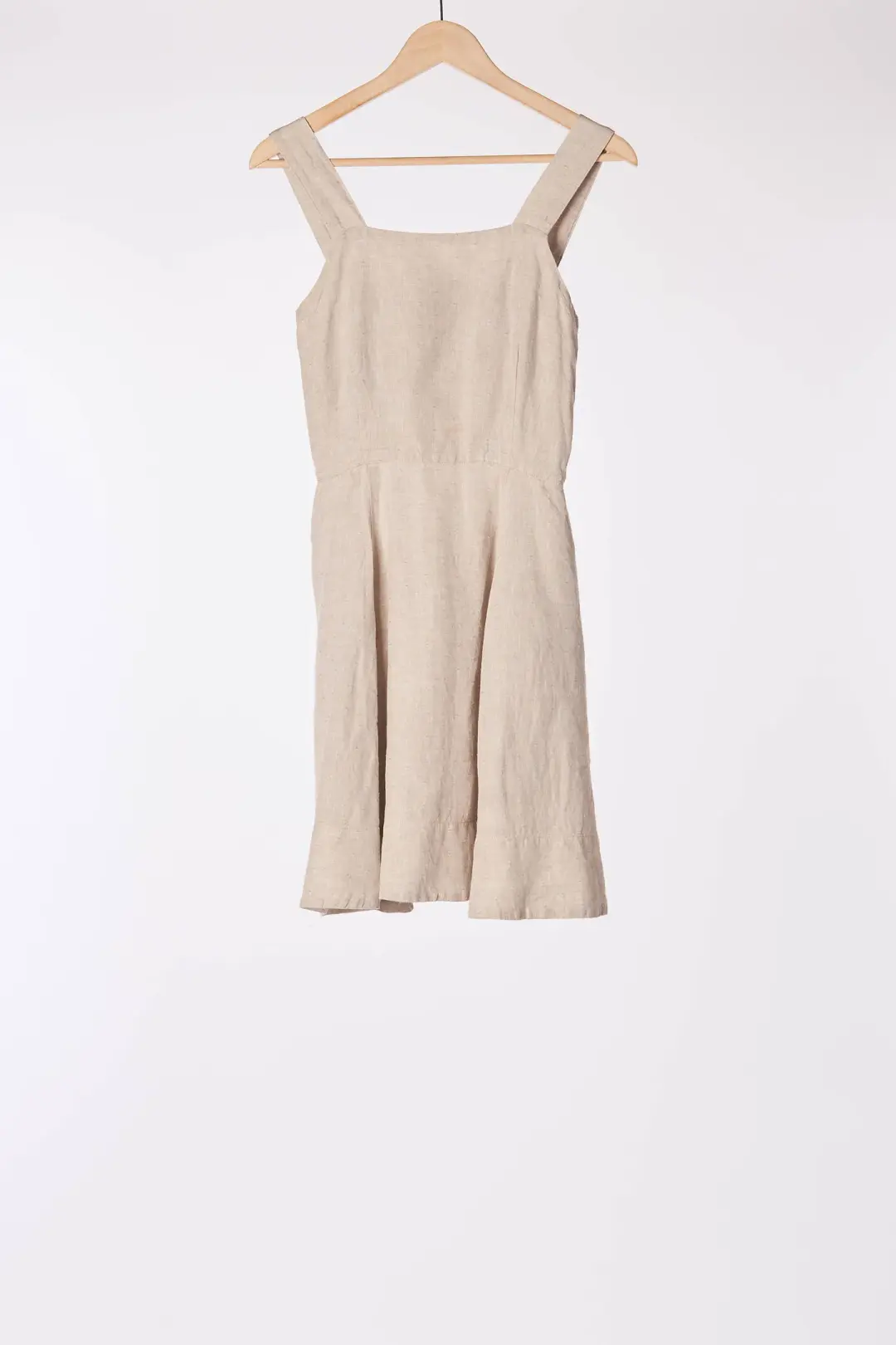 Sleeveless, Natural Dot, Mini Pinafore Dress