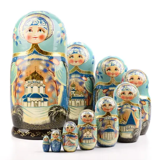 Golden Domes of Russian Churches Nested Doll