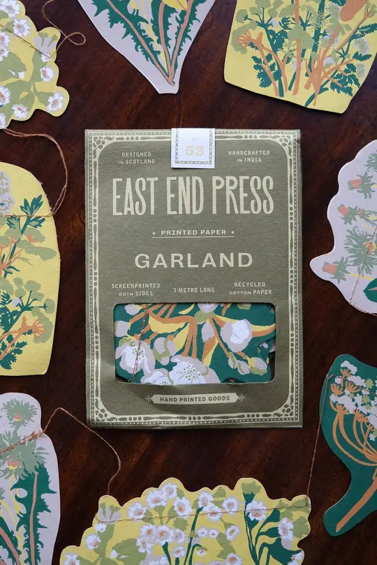 Spring Blooms Screen Printed and Sewn Garland
