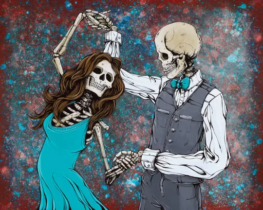 In the Moment Canvas Print - Day of the Dead Mindfulness Art by David Lozeau