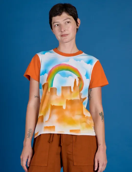Airbrush Vintage Tee - Orange Mesa