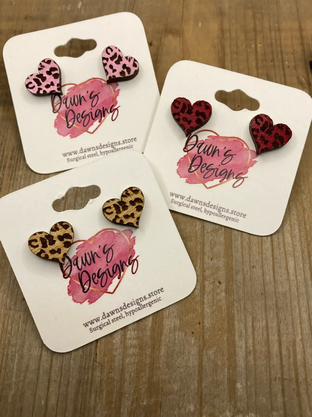 Leopard Heart Stud