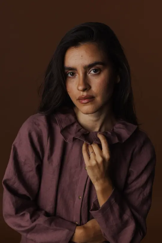 Frill Collar Celine Shirt - Linen