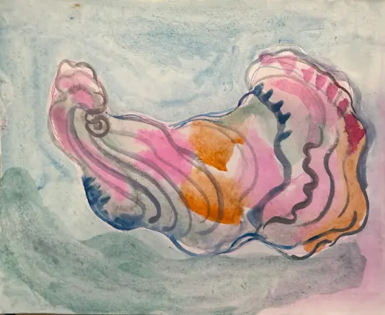 2 Small Oceany Shell Paintings