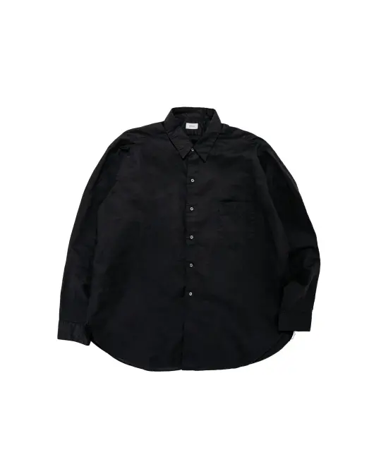 CIOTA Regular Collar Shirt Cotton/Linen Black
