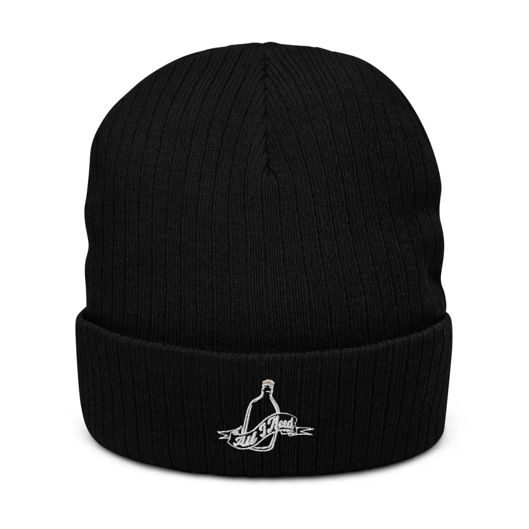 Bottle ribbed knit beanie