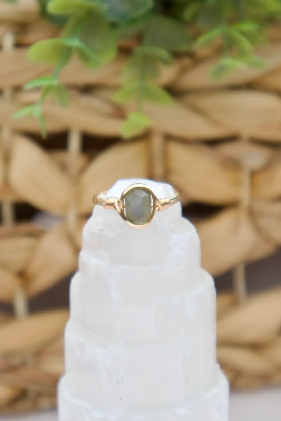Faceted Labradorite Gemstone Ring