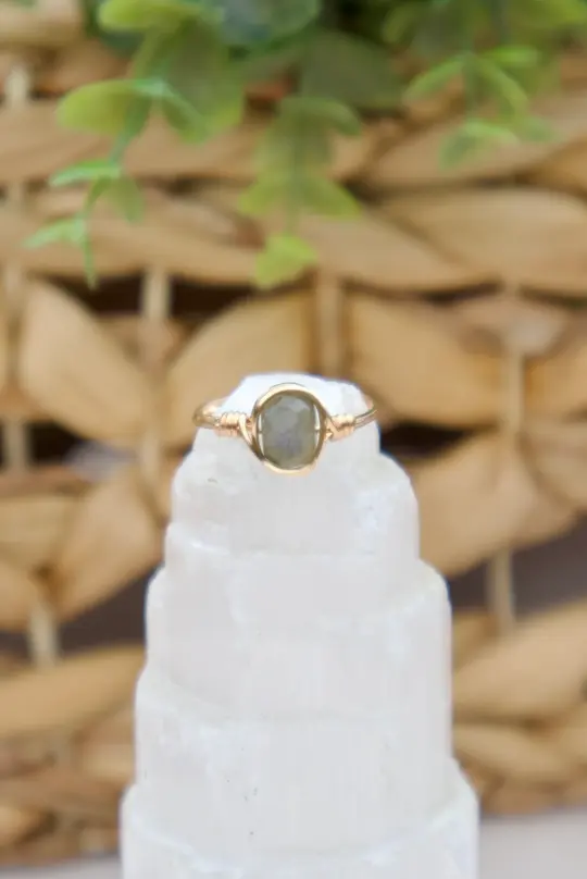 Faceted Labradorite Gemstone Ring