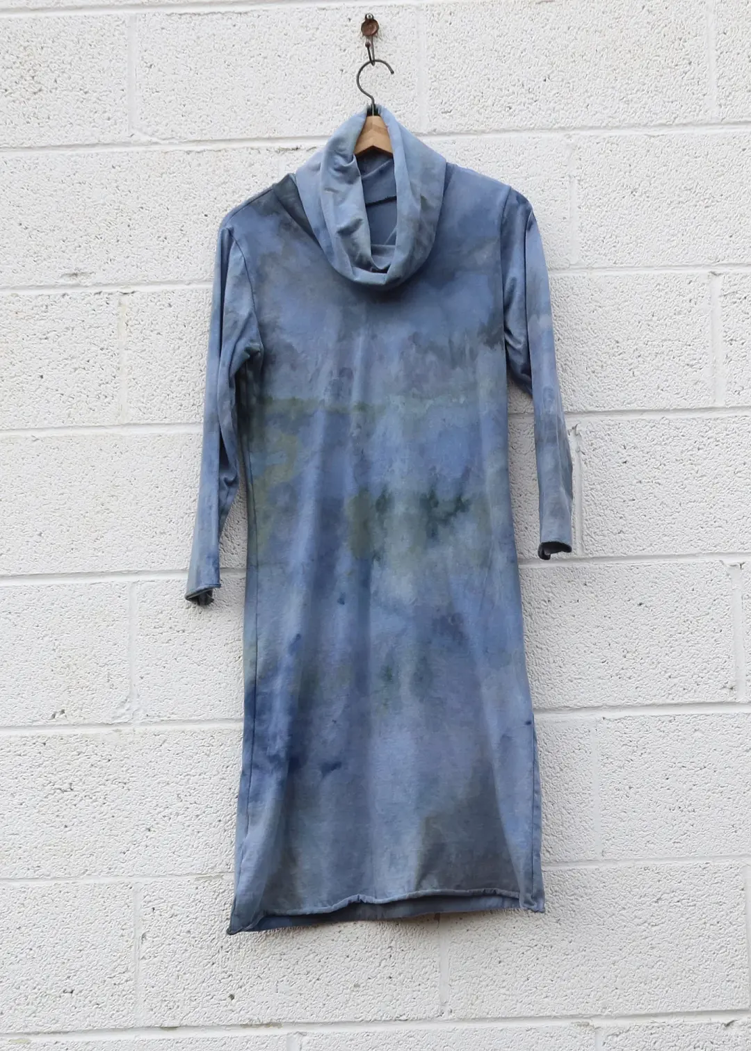 OOAK - Pilgrim Pencil Short Dress / M / Organic Cotton / Ice Dye (295)