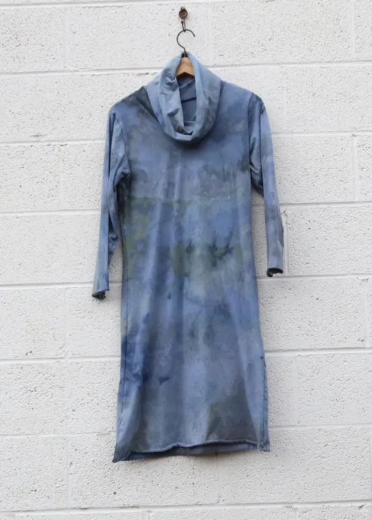 OOAK - Pilgrim Pencil Short Dress / M / Organic Cotton / Ice Dye (295)