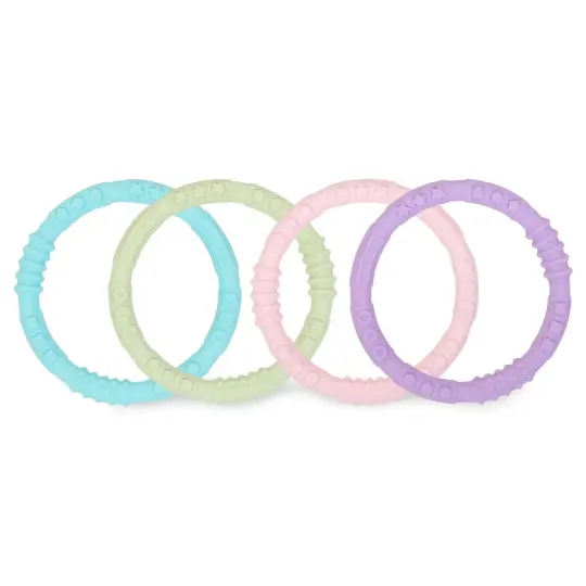 Silicone Teething Rings 4 Pack: Spring