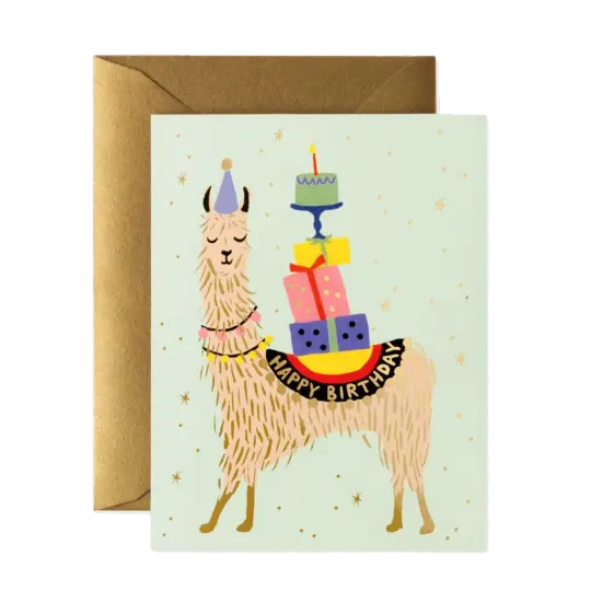 Llama Birthday Card