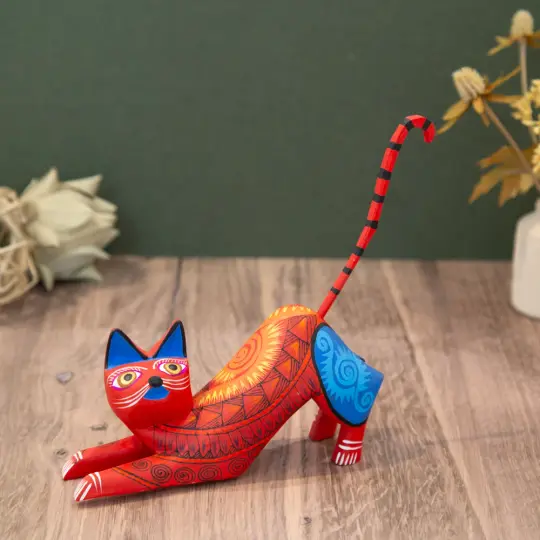 X-Large Cat Alebrije with Frets