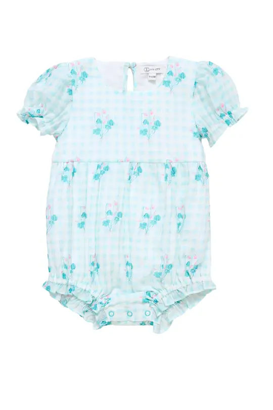 Baby Jessie Romper in Bloom Gingham