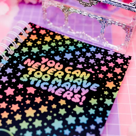 Reusable sticker collecting book - Rainbow Stars (A6) "You can never have too many stickers!"