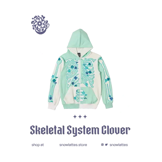 Skeletal System Hooded Jacket - Clover