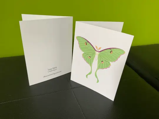 Pack of 3 Luna Moth Blank Cards