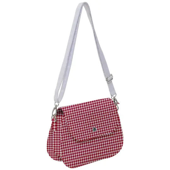 MCM red houndstooth bag Saddle Handbag
