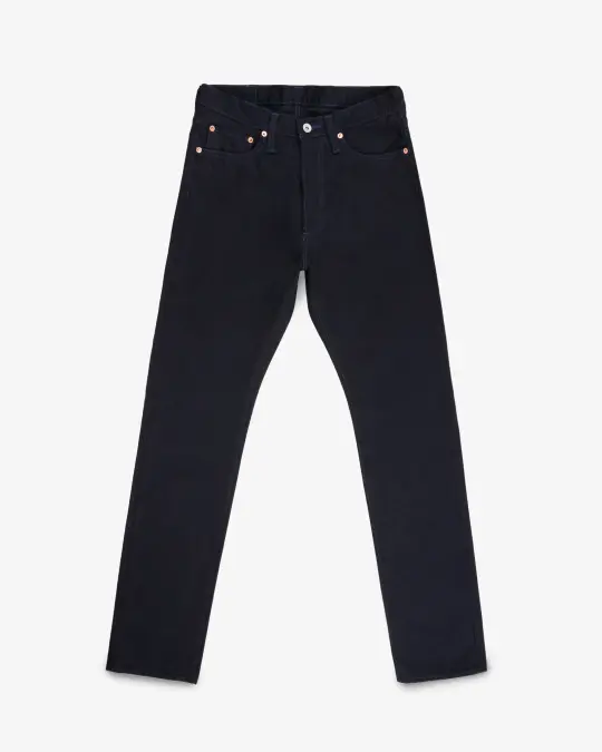 14oz Selvedge Denim Relaxed Tapered Cut Jeans - Indigo/Black