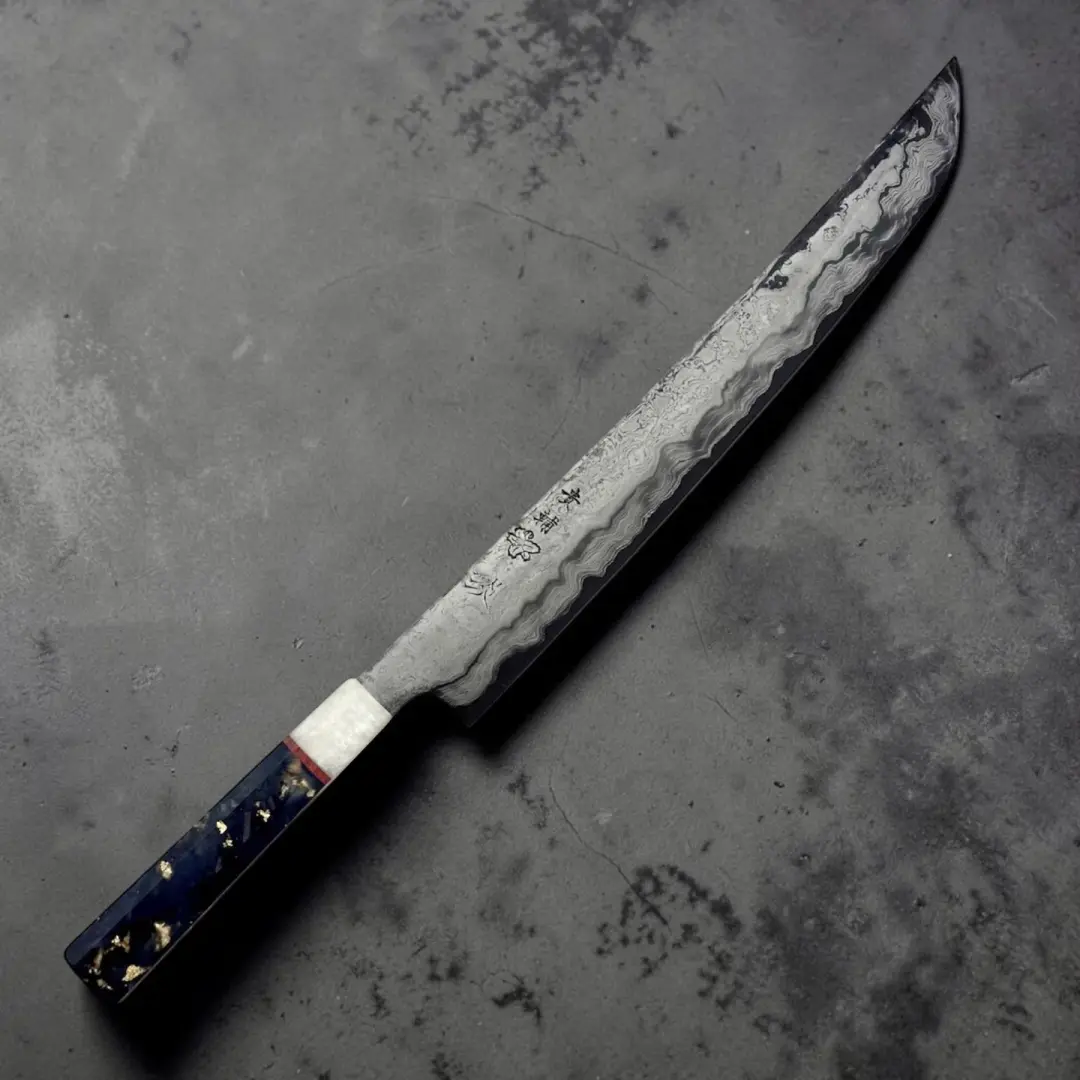 Manaka Aogami #1 KokuENN Sakimaru Sujihiki 300mm with Prisma Knife Handle