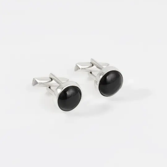 Sterling Silver Onyx Cufflinks