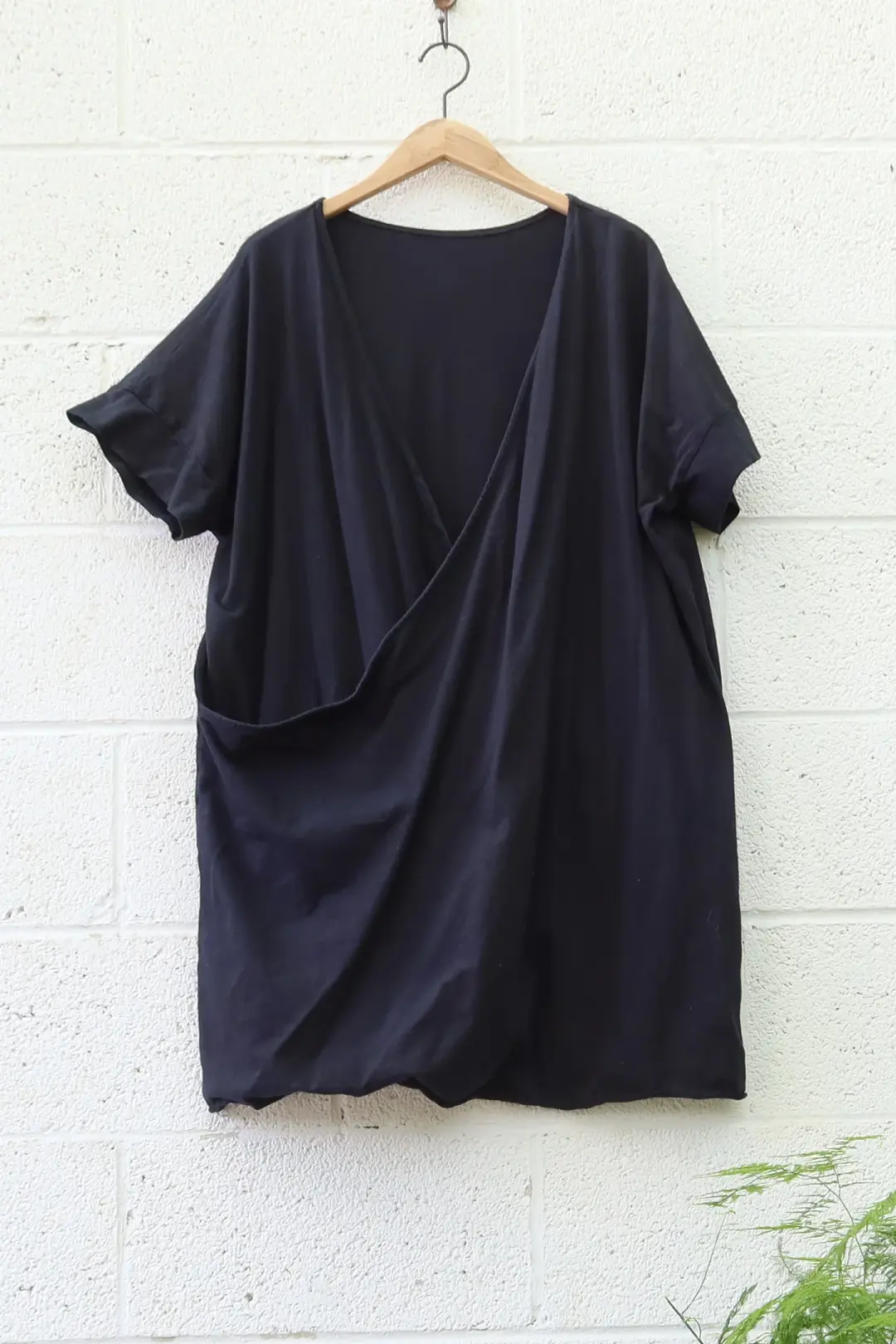 SAMPLE SALE - Layering Magnolia Short Kaftan  / 2XS-S / Organic Cotton / Midnight / (198)
